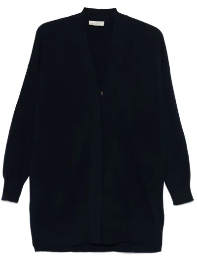 Bruno Manetti Ribbed-knit Cardigan In Blue