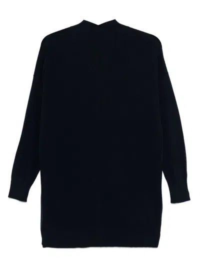 Bruno Manetti Ribbed-knit Cardigan In Blue