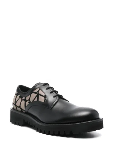 Shop Valentino Toile Iconographe Derby Shoes In Black