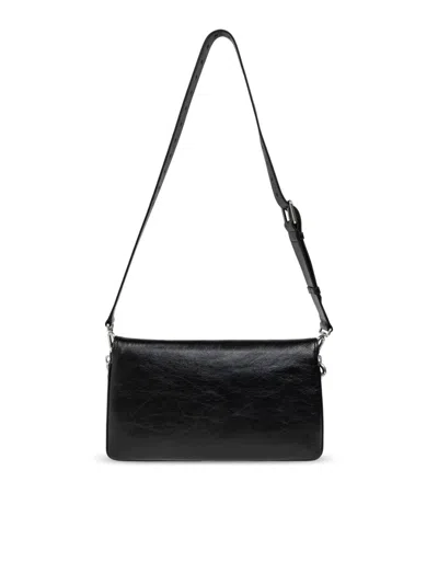 Balenciaga Medium Bb Soft Flap Leather Shoulder Bag In Black