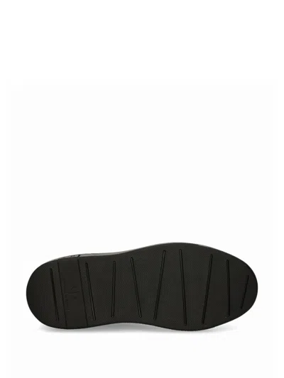 Armani Exchange Monogram-logo Sneakers In Black