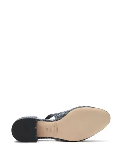 Scarosso 35mm Coco Blue Tweed Pumps In Black