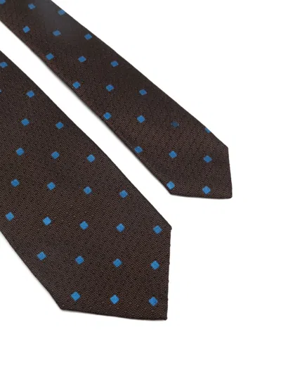 Barba Napoli Square-jacquard Tie In Brown