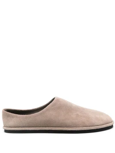 Auralee Suede Slippers In Neutrals