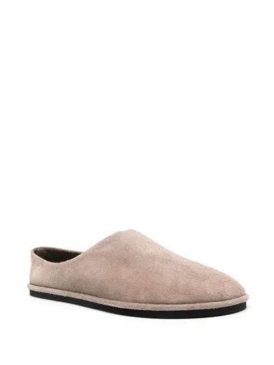 Auralee Suede Slippers In Neutrals