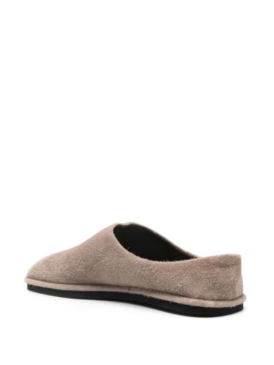 Auralee Suede Slippers In Neutrals