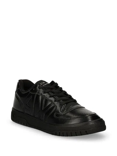Armani Exchange Logo-debossed Sneakers In Black