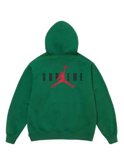 Supreme X Jordan Hoodie In Green