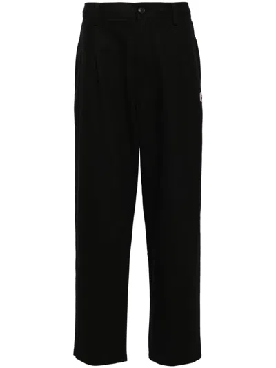 A Bathing Ape Logo-patch Chinos In Black