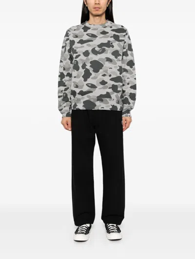 A Bathing Ape Logo-patch Chinos In Black