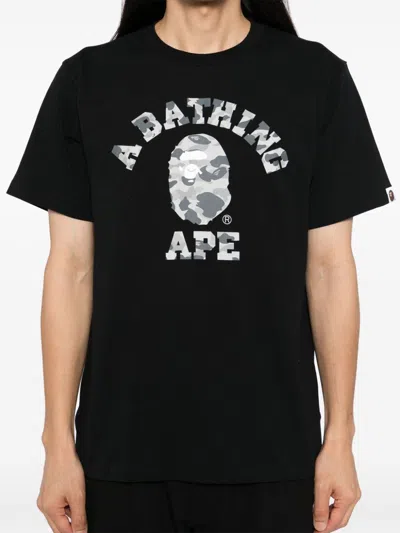 Shop A Bathing Ape Logo-print T-shirt In Black