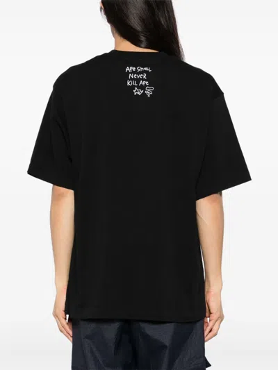 A Bathing Ape Hand Drawn Logo T-shirt In Black