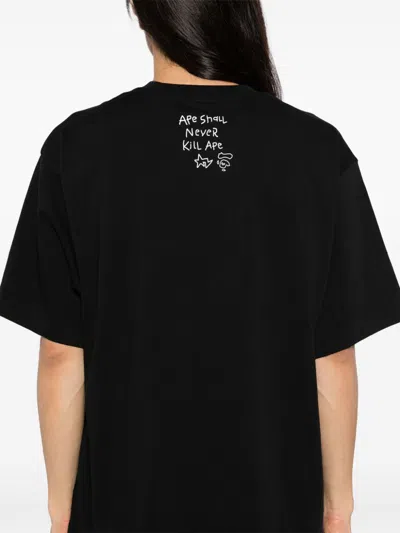 A Bathing Ape Hand Drawn Logo T-shirt In Black