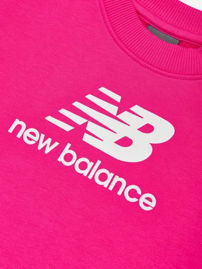 New Balance Logo-print Sweatshirt In Pink