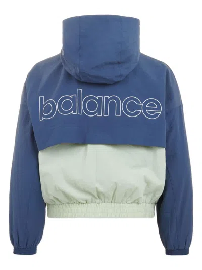 New Balance Girls Athletics Mesh Lined Windbreaker In Blue