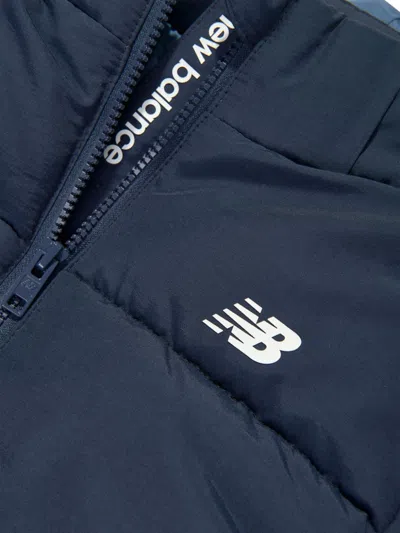 New Balance Boys Logo Puffer Jacket In Blue