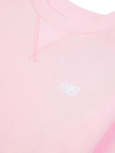 New Balance Brushed Logo-print Sweater In Pink
