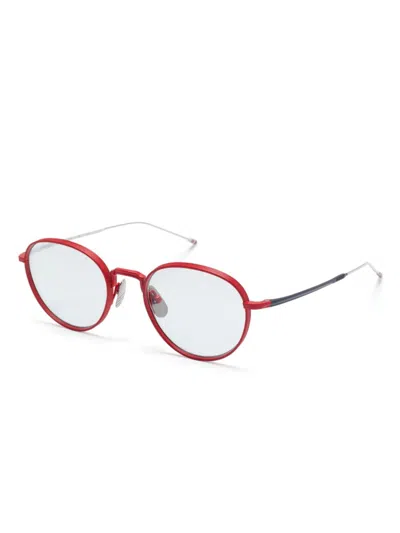 Thom Browne Round-frame Glasses In White