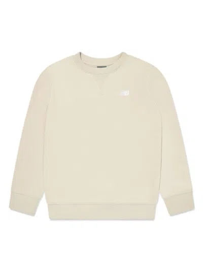 New Balance Brushed Logo-print Sweater In Neutrals