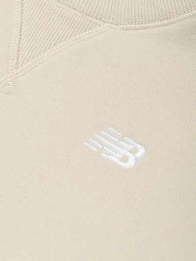 New Balance Brushed Logo-print Sweater In Neutrals