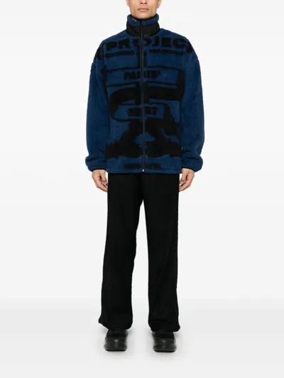 Y/project Two-tone Soft Technical Fleece Unisex Paris Best Jacket In Blue