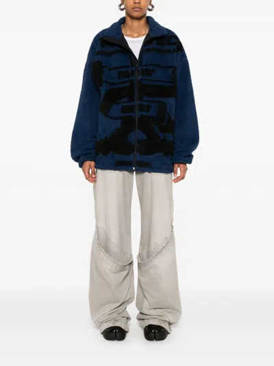 Y/project Two-tone Soft Technical Fleece Unisex Paris Best Jacket In Blue