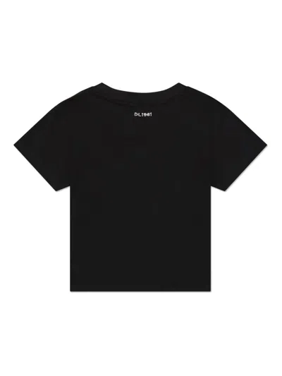 Dl1961 Logo Embroidered T-shirt In Black