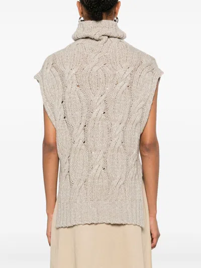 Shop Antonelli Ridolfo Knitted Top In Neutrals