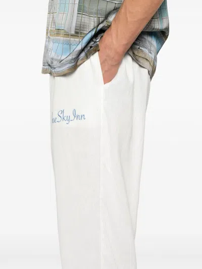Blue Sky Inn Logo-embroidered Trousers In White