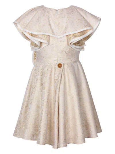 Jessie And James Ruffle-detail Dress In Gold