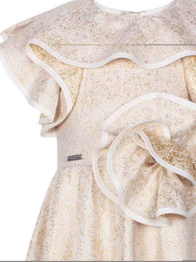 Jessie And James Ruffle-detail Dress In Gold