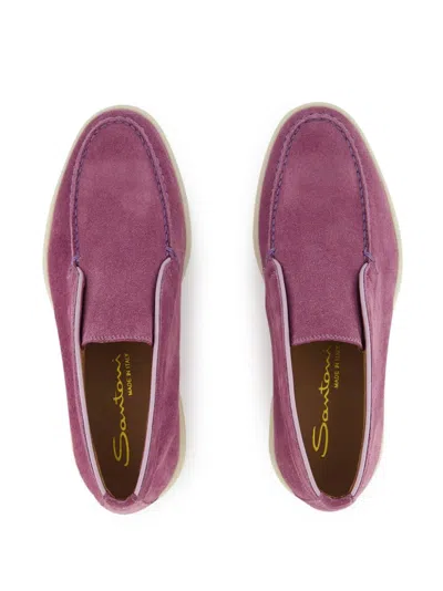 Shop Santoni Suede Desert Boots In Purple