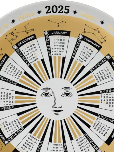 Fornasetti 2025 Calendar Plate In White