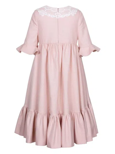 Jessie And James Contrasting-collar Dress In Pink