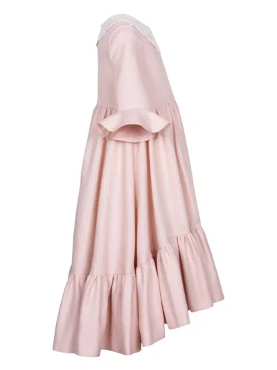Jessie And James Contrasting-collar Dress In Pink