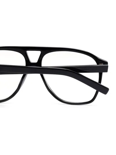 Shop Saint Laurent Pilot-frame Glasses In Black