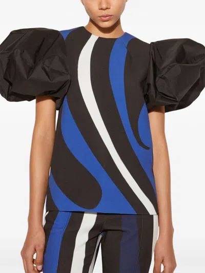 Pucci Marmo-print Top In Black