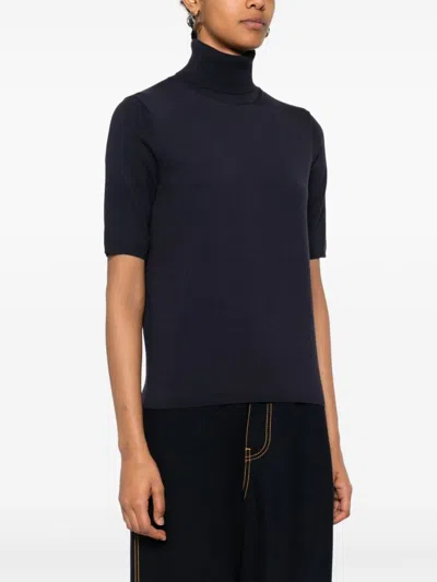 Shop Calvin Klein Roll-neck Sweater In Blue