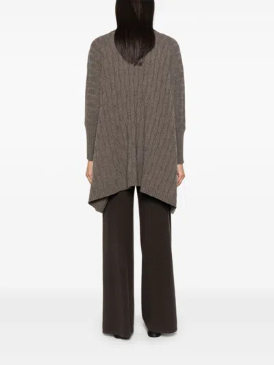 Shop Agnona Cashmere Cardigan In Brown