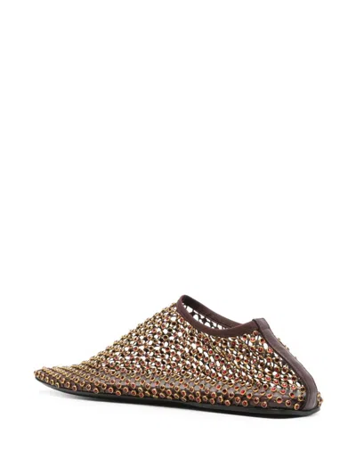 Christopher Esber Minette Crystal-embellished Ballet Flats In Brown