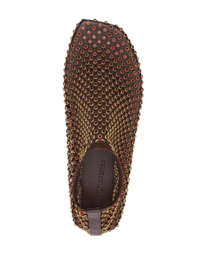 Christopher Esber Minette Crystal-embellished Ballet Flats In Brown
