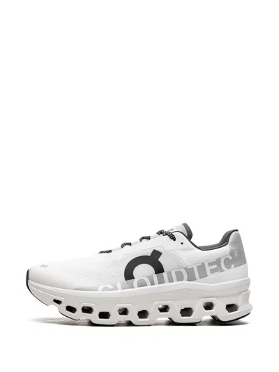 On Running Cloudmonster Sneakers With Technical Fabric Upper In White