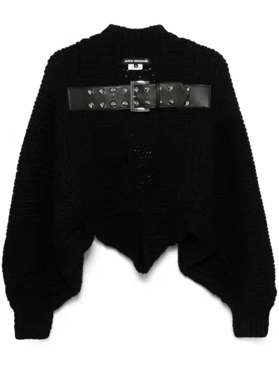 Shop Junya Watanabe Belted Cardigan In Black