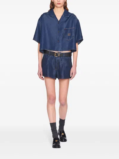 Miu Miu Denim Shirt In Blue