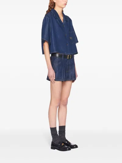 Miu Miu Denim Shirt In Blue