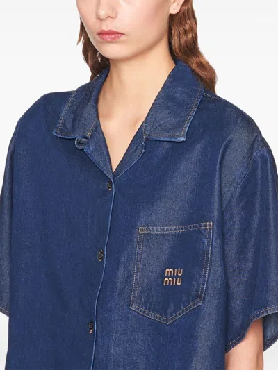 Miu Miu Denim Shirt In Blue