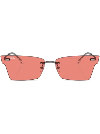 Ray Ban Ray-ban Womens Silver Rb3731 Anh Irregular-frame Metal Sunglasses In Grey