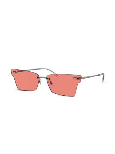 Ray Ban Ray-ban Womens Silver Rb3731 Anh Irregular-frame Metal Sunglasses In Grey