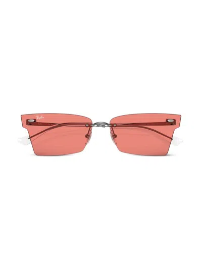 Ray Ban Ray-ban Womens Silver Rb3731 Anh Irregular-frame Metal Sunglasses In Grey