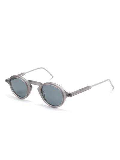 Shop Thom Browne Round-frame Sunglasses In Grey